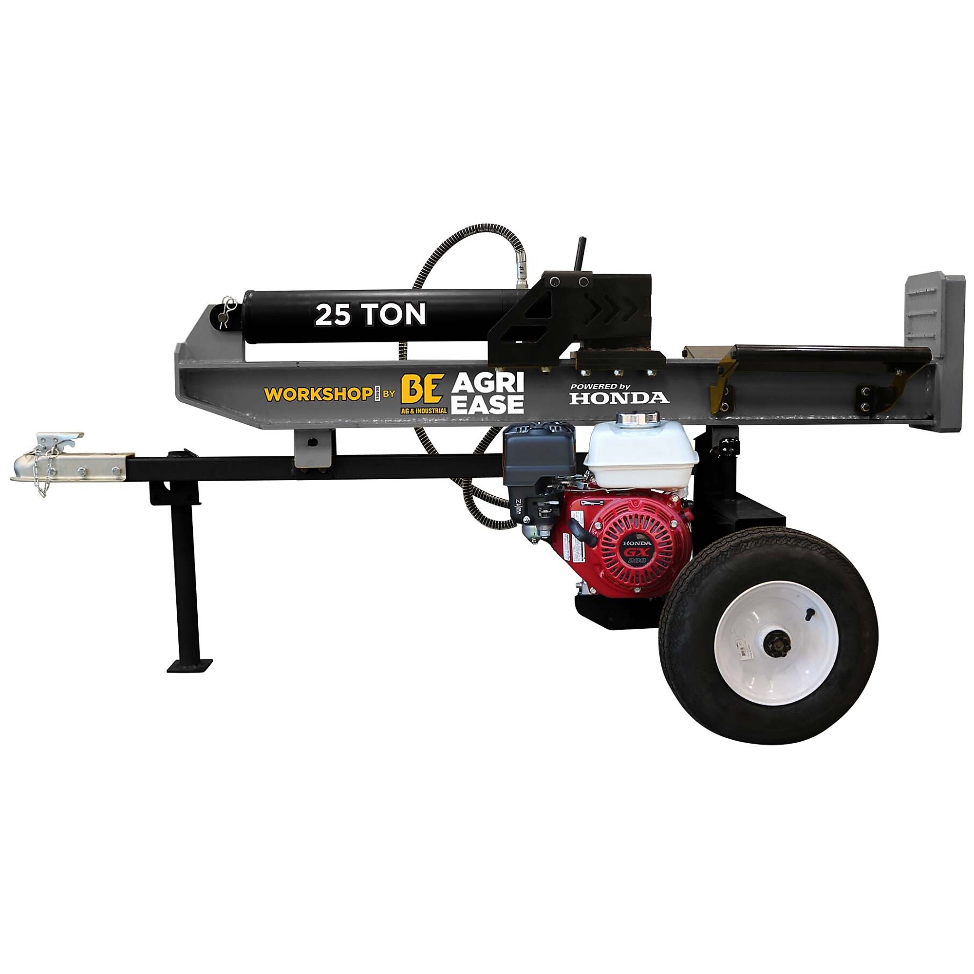 AgriEase Braber Holzspalter — 25 Tonnen, Honda-GX200-Motor, max. Stammdurchmesser 20 Zoll, max. Stammlänge 22 Zoll, Modell BE-LS25EH (Art.-Nr. 6201161)