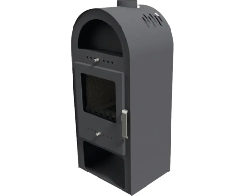 Holzofen Save Stahl schwarz 6 kW Mit Holzfach