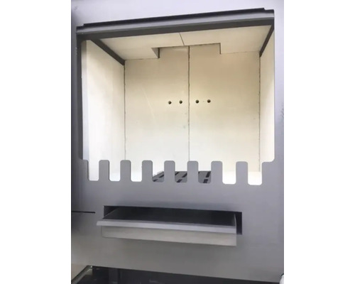 Kaminofen Kachelofen DOMOFIRE Wels Keramik cremebraun 8 kW mit Wärmespeicher mit Holzfach